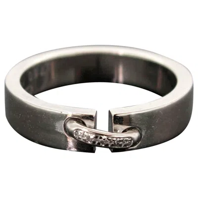 Pre-owned Chaumet "lien" Link Diamonds White Gold Wedding Engagement Band Ring