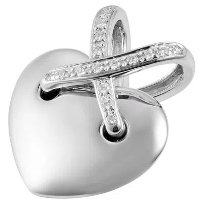 Pre-owned Chaumet Liens Heart Pendant In White Gold And Diamonds