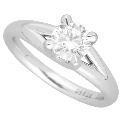 Pre-owned Chaumet Liens Solitaire 0.70ct E-vs1-vg Diamond Platinum Ring Us 4 In Multi