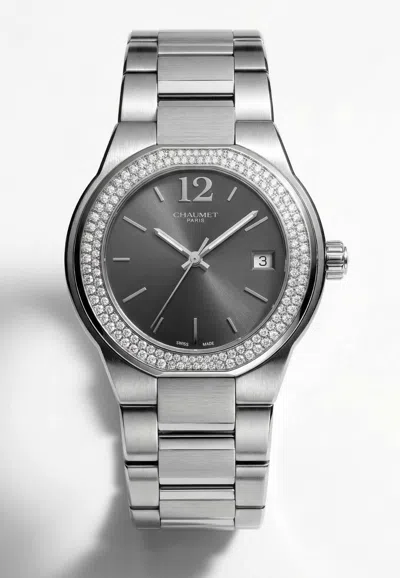 Chaumet Maris Stainless Steel 40mm Watch With Diamond-set Bezel In Gray