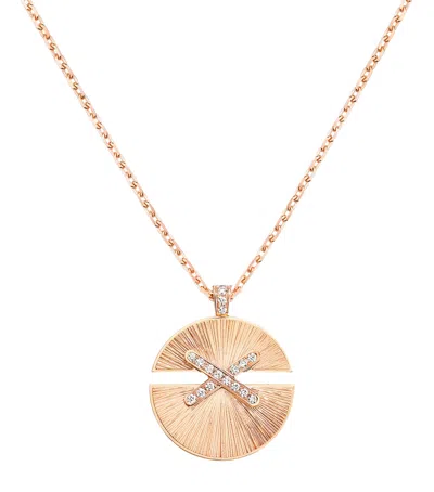 Chaumet Medium Rose Gold And Diamond Jeux De Liens Harmony Pendant Necklace