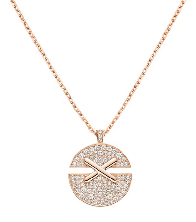 Chaumet Medium Rose Gold And Diamond Jeux De Liens Harmony Pendant Necklace
