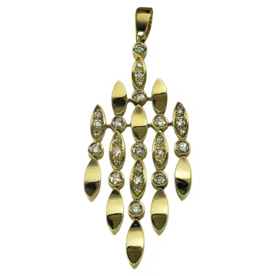 Pre-owned Chaumet Paris 18k Yellow Gold And Diamond Dangle Pendant #21964
