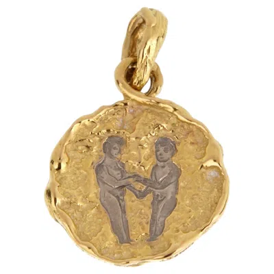 Pre-owned Chaumet Paris 18k Yellow Gold Gemini Zodiac Pendant Necklace