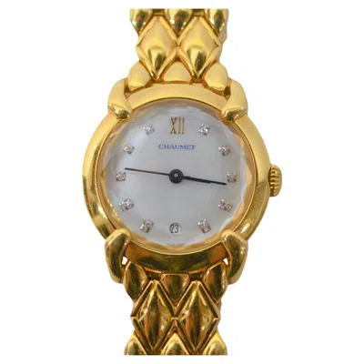 Pre-owned Chaumet Paris Elysses 18 Karat Yellow Gold Diamond Bracelet Watch