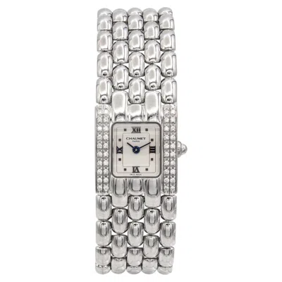 Pre-owned Chaumet Paris Etanche Stainless Steel Diamond Tank Watch In Multi