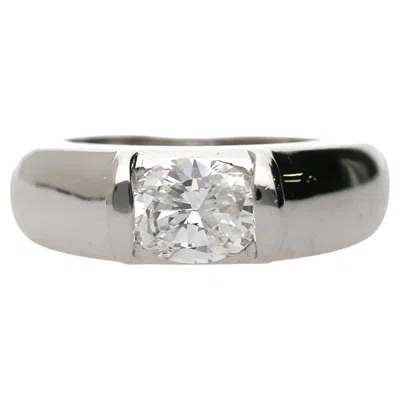 Pre-owned Chaumet Paris Gia Certified Cushion Cut Diamond 18k White Gold Tension Set Ring