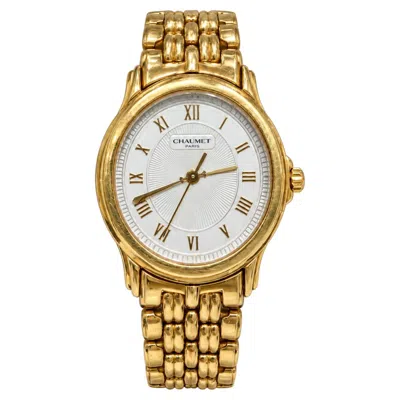 Pre-owned Chaumet Paris Ladies Watch, 18k Yellow Gold Oval Bracelet Watch Vintage