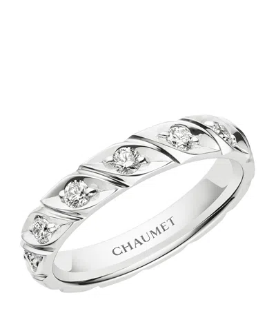 Chaumet Platinum And Diamond Torsade De  Wedding Ring In White