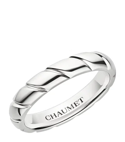Chaumet Platinum Torsade De  Wedding Ring In Metallic