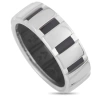 CHAUMET PRE-OWNED CHAUMET 18K WHITE GOLD BLACK RUBBER BAND RING