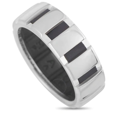 Chaumet 18k White Gold Black Rubber Band Ring In Metallic