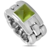CHAUMET PRE-OWNED CHAUMET 18K WHITE GOLD PERIDOT SOFT SHANK RING