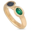CHAUMET PRE-OWNED CHAUMET 18K YELLOW GOLD EMERALD AND SAPPHIRE RING