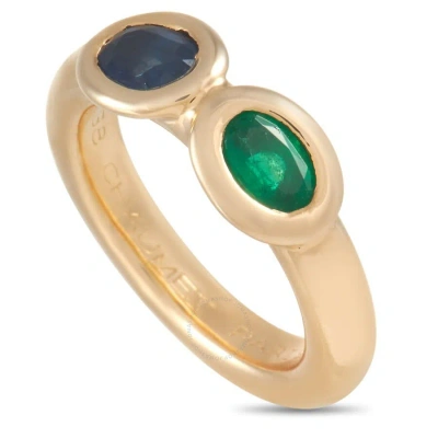 Chaumet 18k Yellow Gold Emerald And Sapphire Ring In Multi-color
