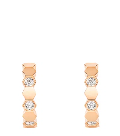 Chaumet Rose Gold And Diamond Bee My Love Hoop Earrings