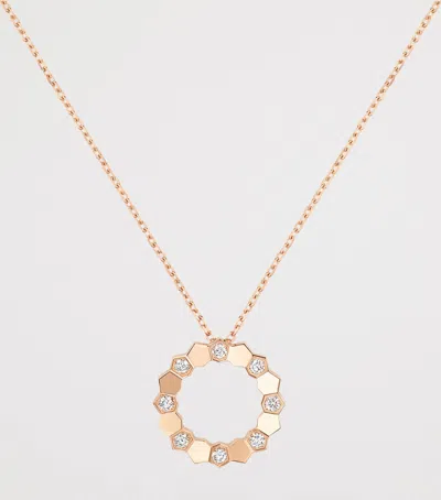 Chaumet Rose Gold Bee De  Pendant Necklace In Brown