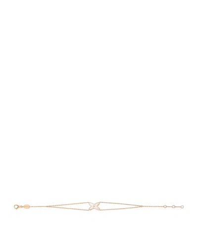 Chaumet Jeux De Liens 18ct-rose Gold, 0.01ct Brilliant-cut Diamond And Mother-of-pearl Bracelet