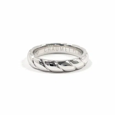 Pre-owned Chaumet Silver Platinum 950 Band Ring ()