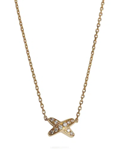 Pre-owned Chaumet Small Model Jeux De Liens Gold 0.06 Ct. Tw. Diamond Pendant (authentic  Pre-loved)