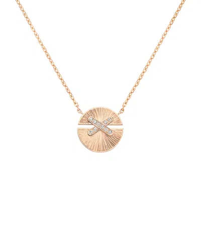 Chaumet Small Rose Gold And Diamond Jeux De Liens Harmony Pendant Necklace