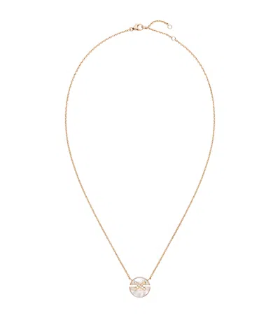 Chaumet Small Rose Gold, Diamond And Mother-of-pearl Harmony Pendant Necklace
