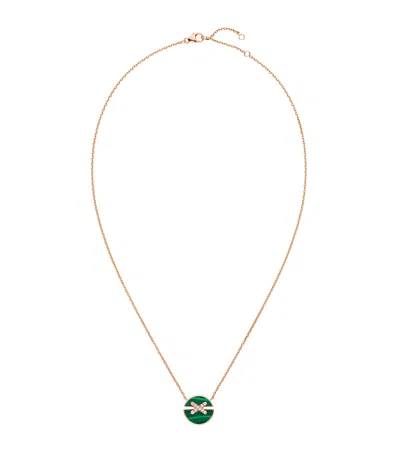 Chaumet Small Rose Gold, Malachite And Diamond Harmony Pendant Necklace