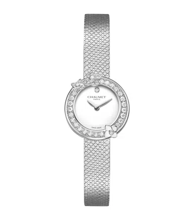 Chaumet Stainless Steel And Diamond Hortensia Watch In Metallic