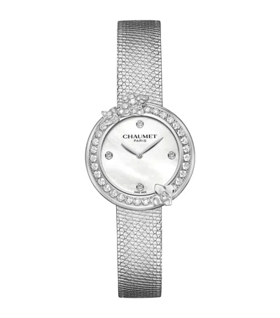 Chaumet Stainless Steel And Diamond Hortensia Watch In Metallic