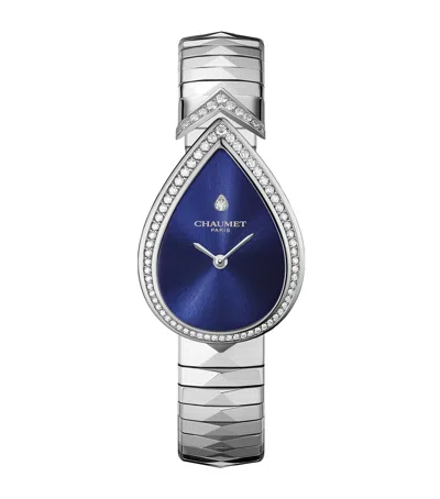 Chaumet Stainless Steel And Diamond Joséphine Aigrette Watch In Metallic