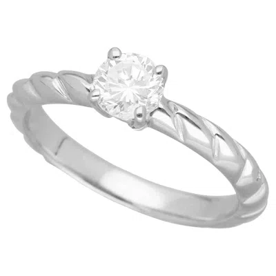 Pre-owned Chaumet Torsade De  Solitaire Diamond 0.41ct D-vvs2 Platinum Ring Us 4.5 In Multi