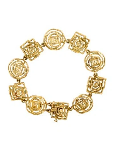 Pre-owned Chaumet Vintage 18k Modernist Link Bracelet, 7" In Multi