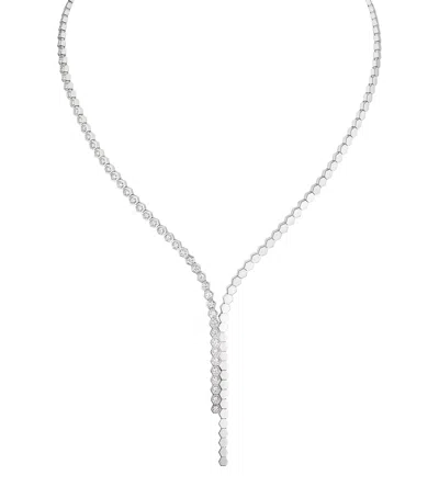 Chaumet White Gold And Diamond Bee My Love Asymmetric Necklace In Metallic