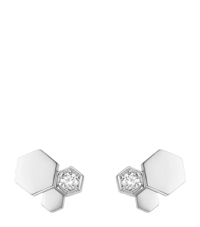 Chaumet White Gold And Diamond Bee My Love Earrings In Metallic