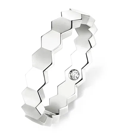 Chaumet White Gold And Diamond Bee My Love Ring In Burgundy