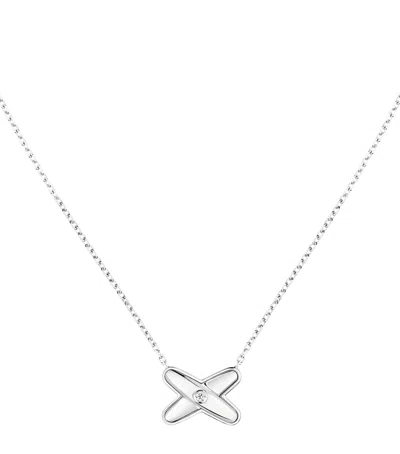 Chaumet White Gold And Diamond Jeux De Liens Pendant Necklace In Silver