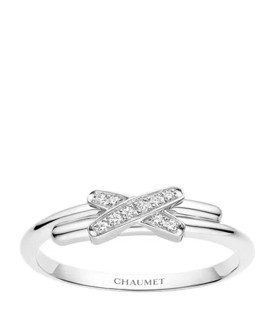 Chaumet White Gold And Diamond Jeux De Liens Ring In Metallic