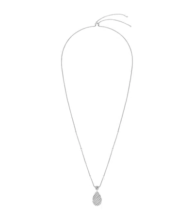 Chaumet White Gold And Diamond Joséphine Aigrette Pendant Necklace In Gray