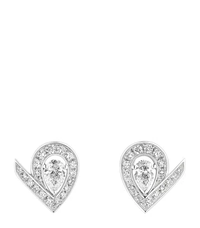 Chaumet White Gold And Diamond Joséphine Aigrette Stud Earrings In Metallic