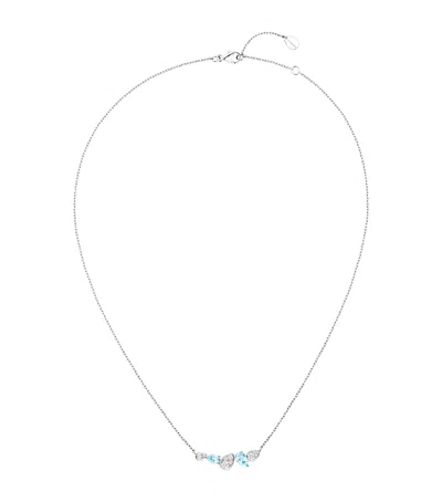 Chaumet White Gold, Diamond And Aquamarine Joséphine Ronde D'aigrettes Necklace In Metallic