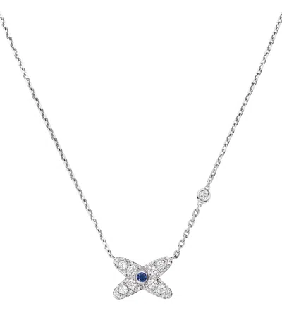 Chaumet White Gold, Diamond And Sapphire Jeux De Liens Necklace In Metallic