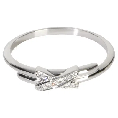 Pre-owned Chaumet White Gold Diamond Jeux De Liens Ring