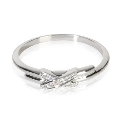 Pre-owned Chaumet White Gold Diamond Jeux De Liens Ring