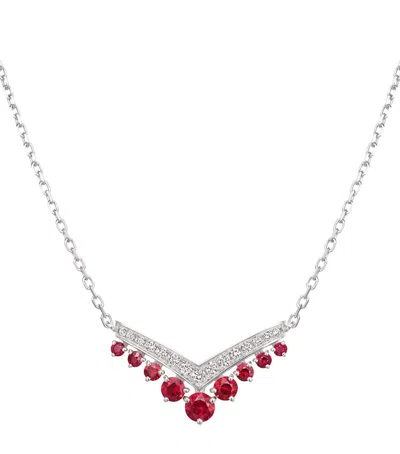 Chaumet White Gold, Ruby And Diamond Joséphine Aigrette Pendant Necklace In Purple