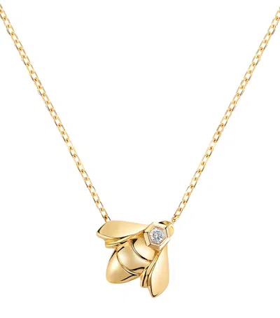 Chaumet Yellow Gold And Diamond Bee De  Pendant Necklace
