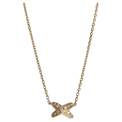 Pre-owned Chaumet Yellow Gold Diamond Small Model Jeux De Liens Pendant