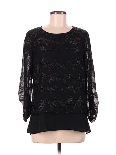 Pre-owned Chaus 3/4 Sleeve Blouse In Black