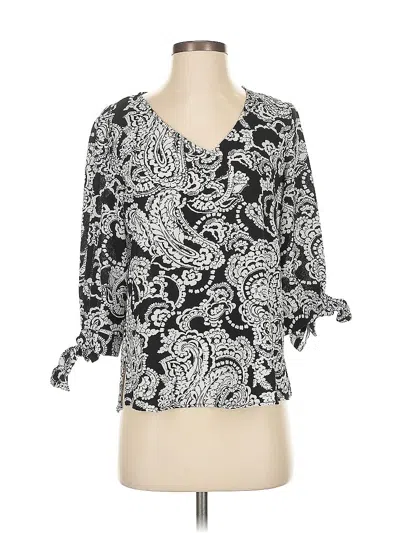 Pre-owned Chaus 3/4 Sleeve Blouse In Black