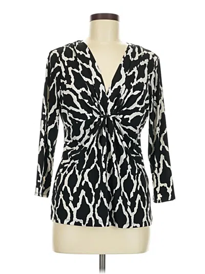 Pre-owned Chaus 3/4 Sleeve Blouse In Black