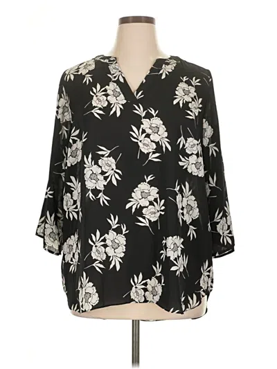 Pre-owned Chaus 3/4 Sleeve Blouse In Black